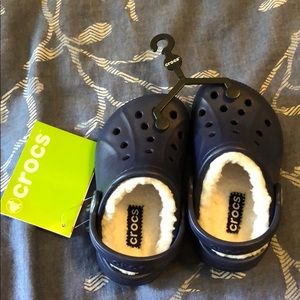 Nautical Navy Kid Crocs Lined Size c6c7